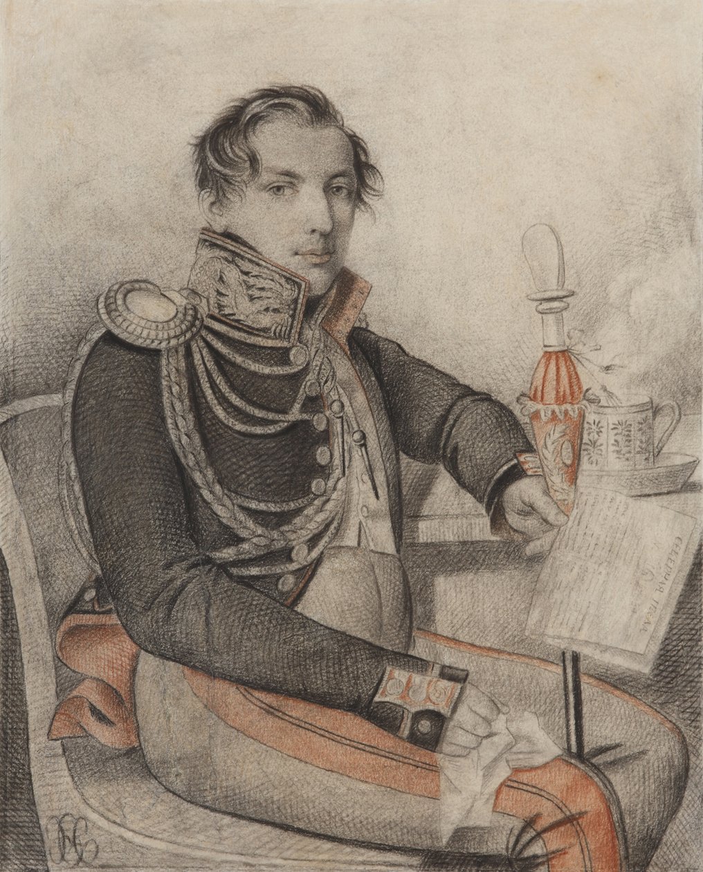 Portrett av grev Pyotr Petrovich Konovnitsyn 1803-1830, Airlie 1820-tallet. av Carl von Hampeln