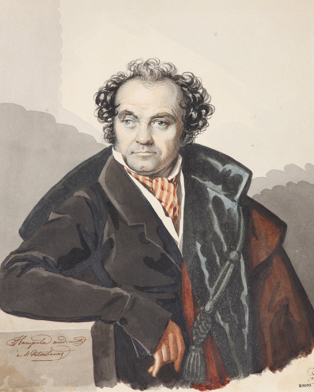 Portrett av Sergey Dmitryevich Lvov 1781-1857, 1820-årene. av Carl von Hampeln