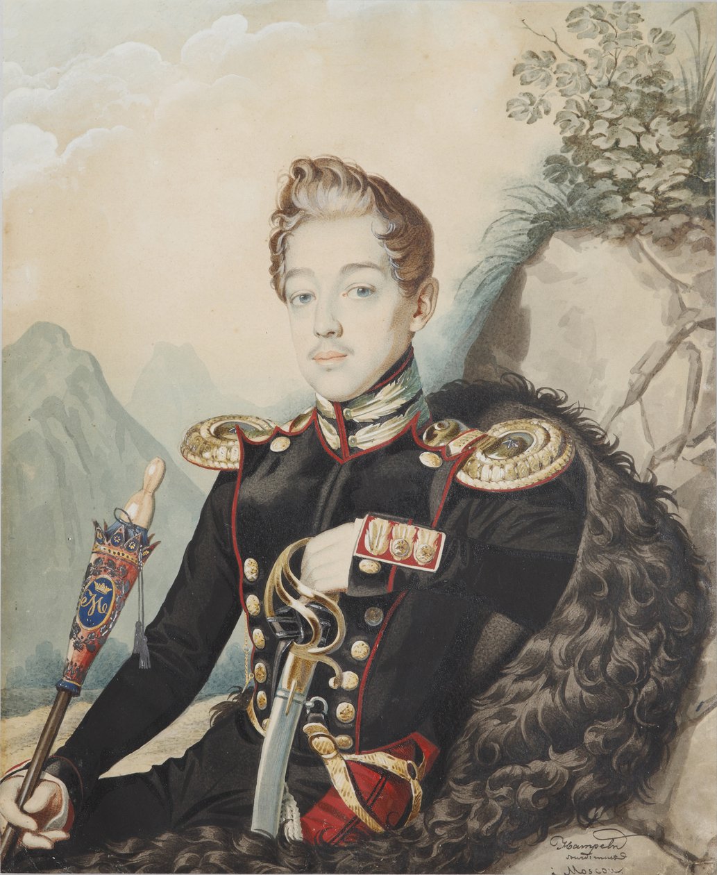 Portrett av Vasily Petrovich Milyukov 1814-1872, 1839. av Carl von Hampeln