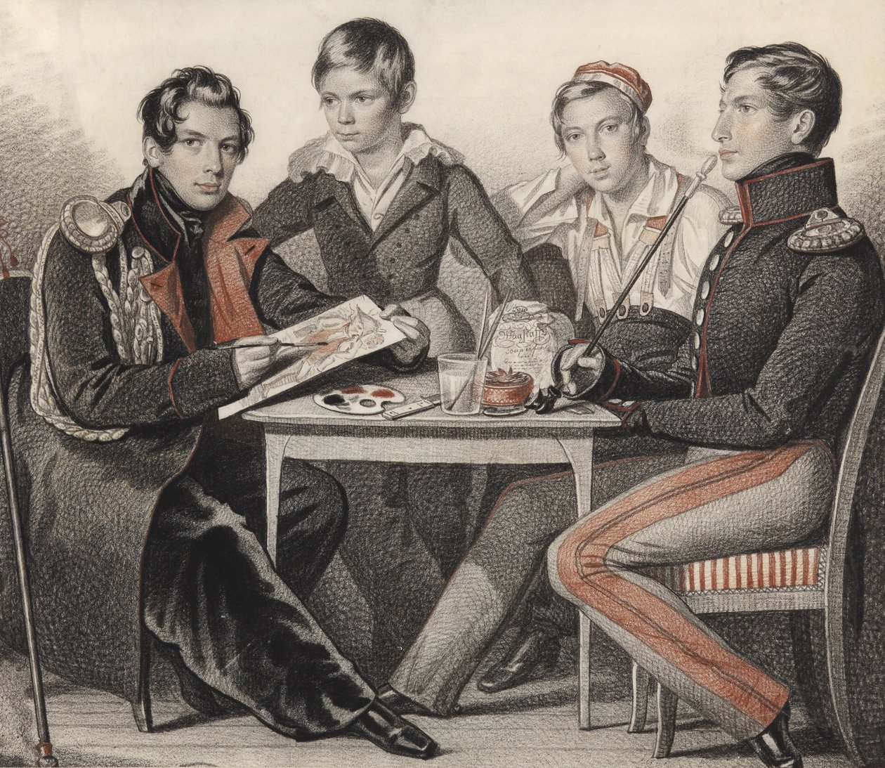 Portrett av brødrene Konovnitsyn, 1825. av Carl von Hampeln