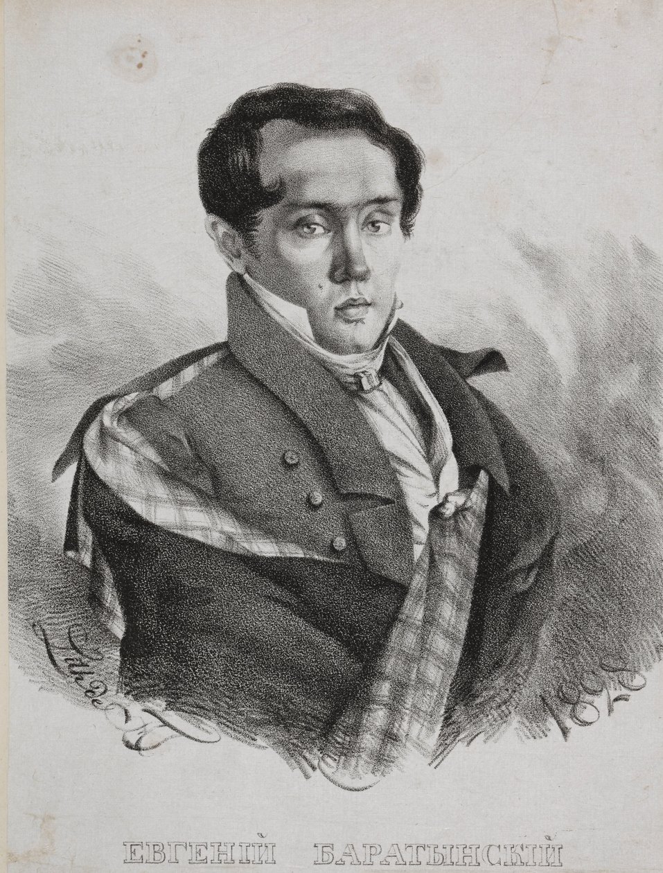 Portrett av poeten Yevgeny Abramovich Baratynsky 1800-1844, 1828. av Carl von Hampeln
