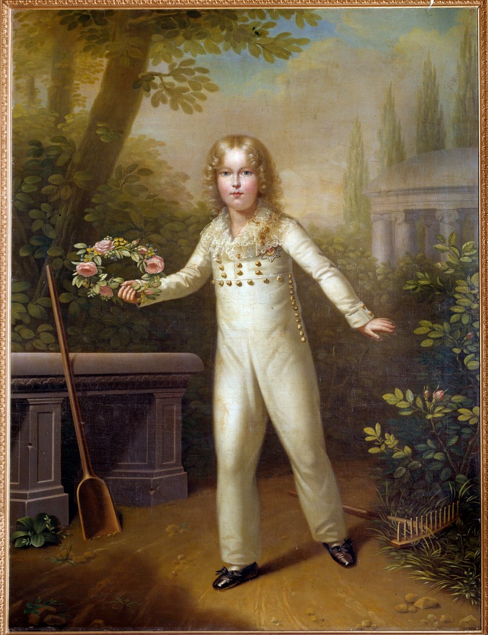 Portrett av barnet Aiglon (1811-1832) Konge av Roma Napoleon II, hertug av Reichstadt, sønn av keiser Napoleon I rundt åtte år. Maleri av Carl Sales (1791-1870) (ec.autr.) 1800-tallets Wien, Kunsthistorische Museum av Carl von Sales
