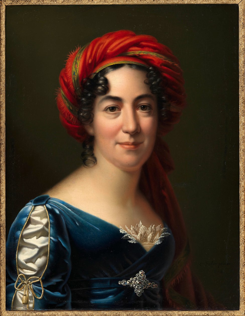 Portrett av forfatteren Caroline Pichler 1769-1843, 1818. av Carl von Sales