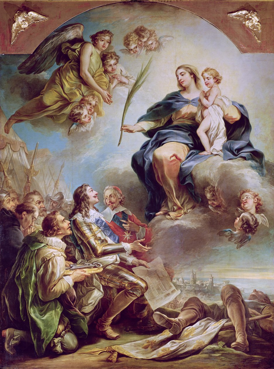 Ludvig XIII (1601-43) Viet kirken Notre-Dame-des-Victoires til jomfruen i 1629, 1748-53 av Carle van Loo