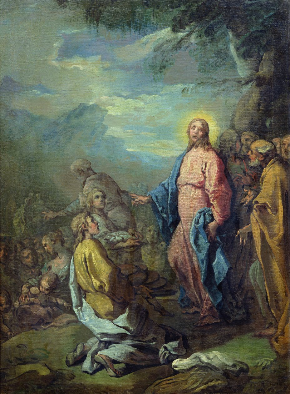 Matingen av de fem tusen, før 1733 av Carle van Loo