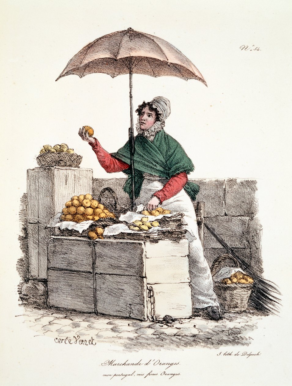 Orange Seller, trykk laget av Delpech, 1808 av Carle Vernet