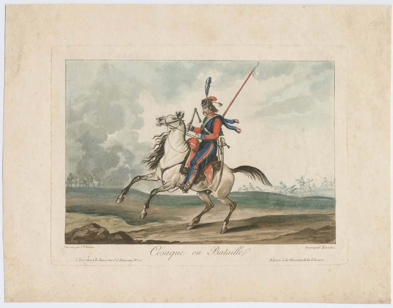 Kosakk ved slaget, 1815 av Carle Vernet