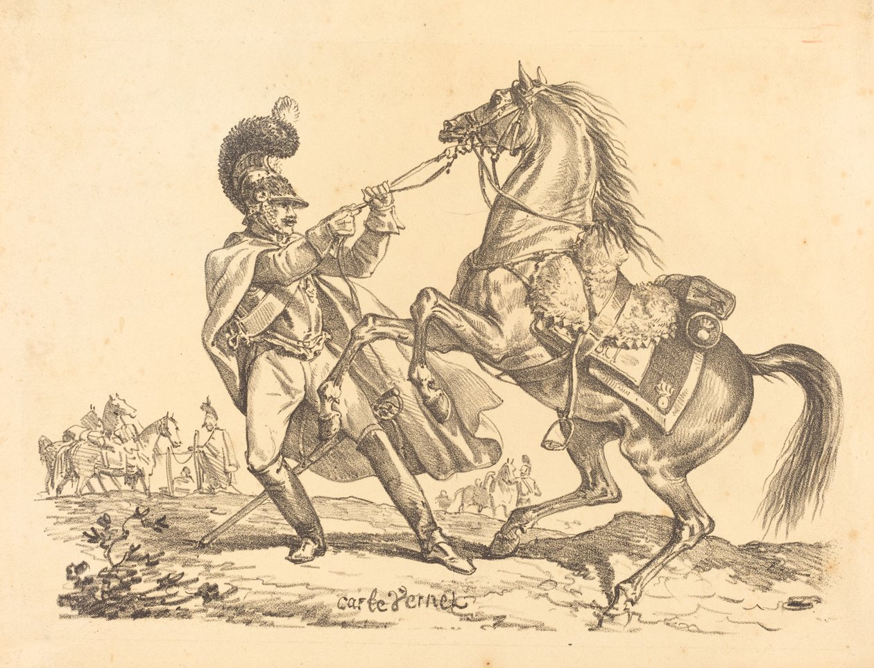 Cuirassier holder tilbake oppveksthesten sin av Carle Vernet