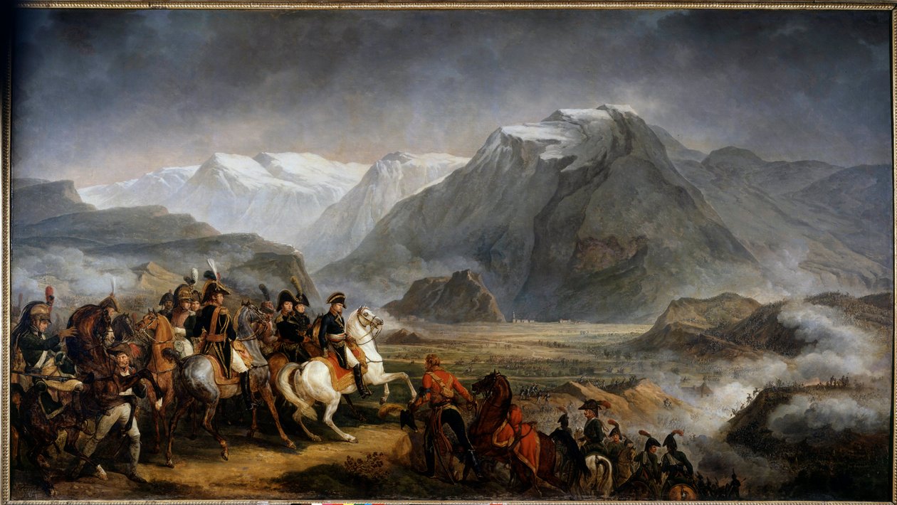 General Napoleon Bonaparte (1769-1821) i slaget ved Rivoli Maleri av Antoine Carle Vernet (1758-1836) 1800-tallet Boissy saint Leger, Chateau de Grosbois - General Napoleon Bonaparte (1769-1821) under slaget ved Rivoli. Maleri av Antoine Charl av Carle Vernet