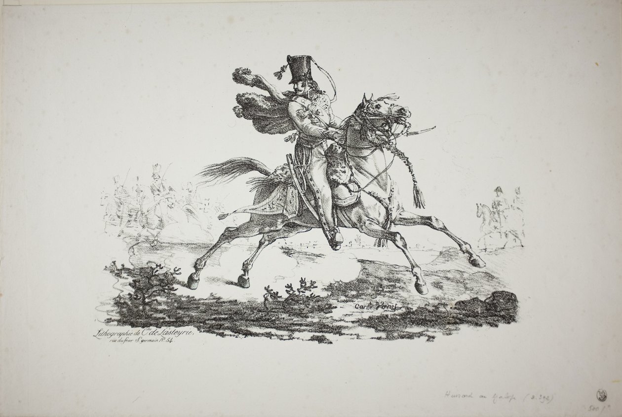 Hussard galopperende av Carle Vernet