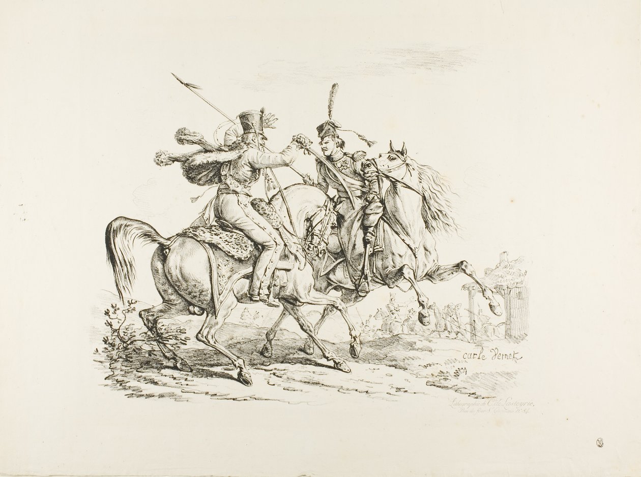 Hussard dreper en kosakk med en sabel av Carle Vernet
