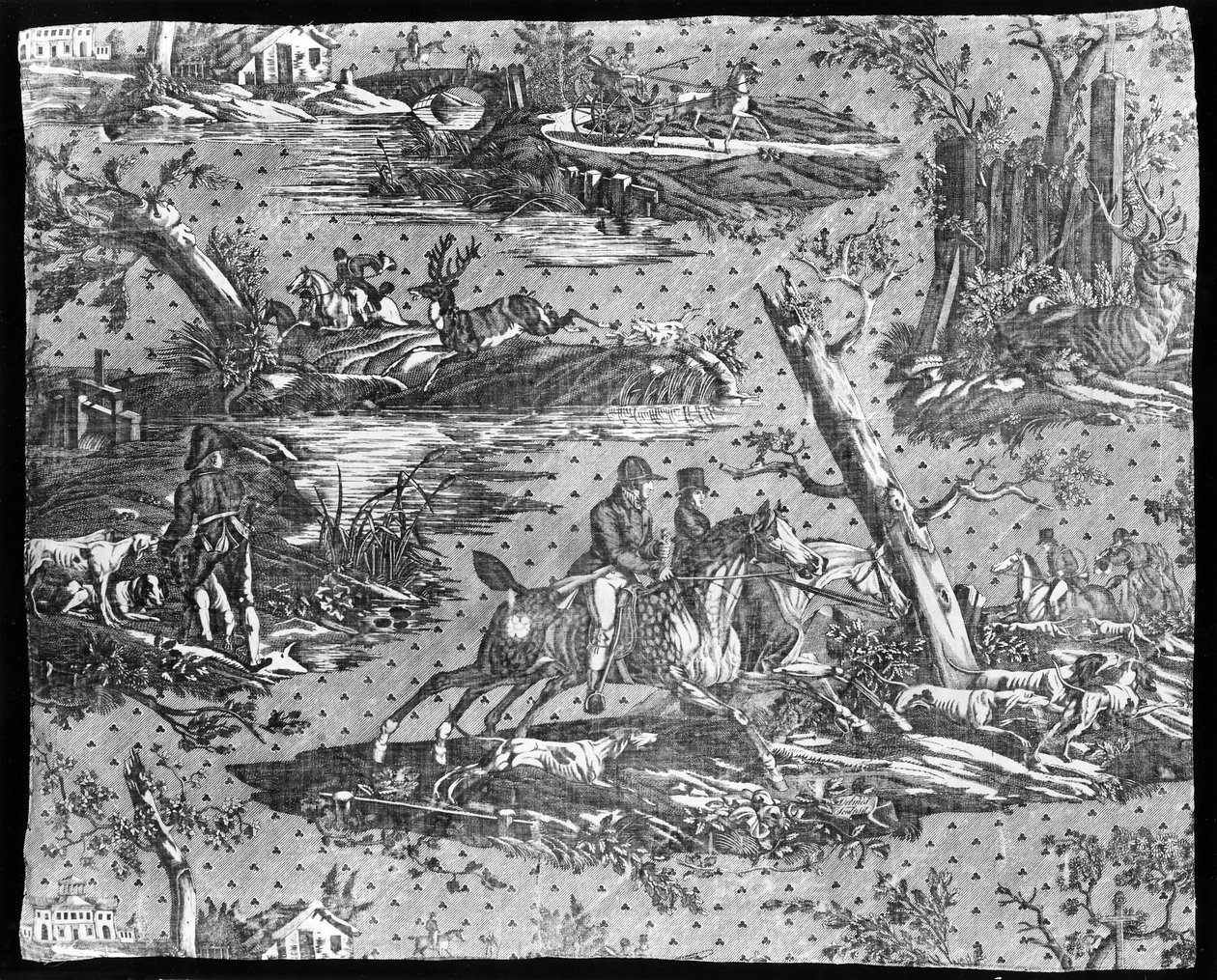 La Route de Jouy (Veien til Jouy) (møbelstoff) av Carle Vernet