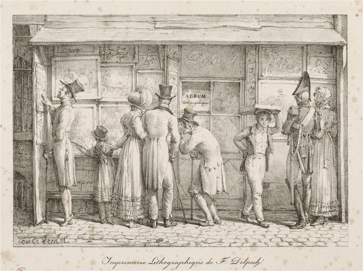Litografisk trykkeri til F. Delpech av Carle Vernet