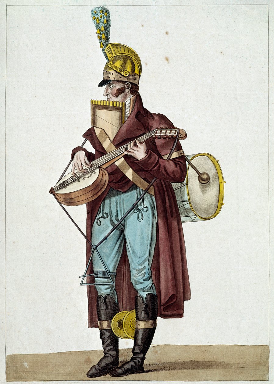 Monsieur Ut la si, orkester for borgerlige teatre (gatemusiker) (illustrasjon av Carle Vernet