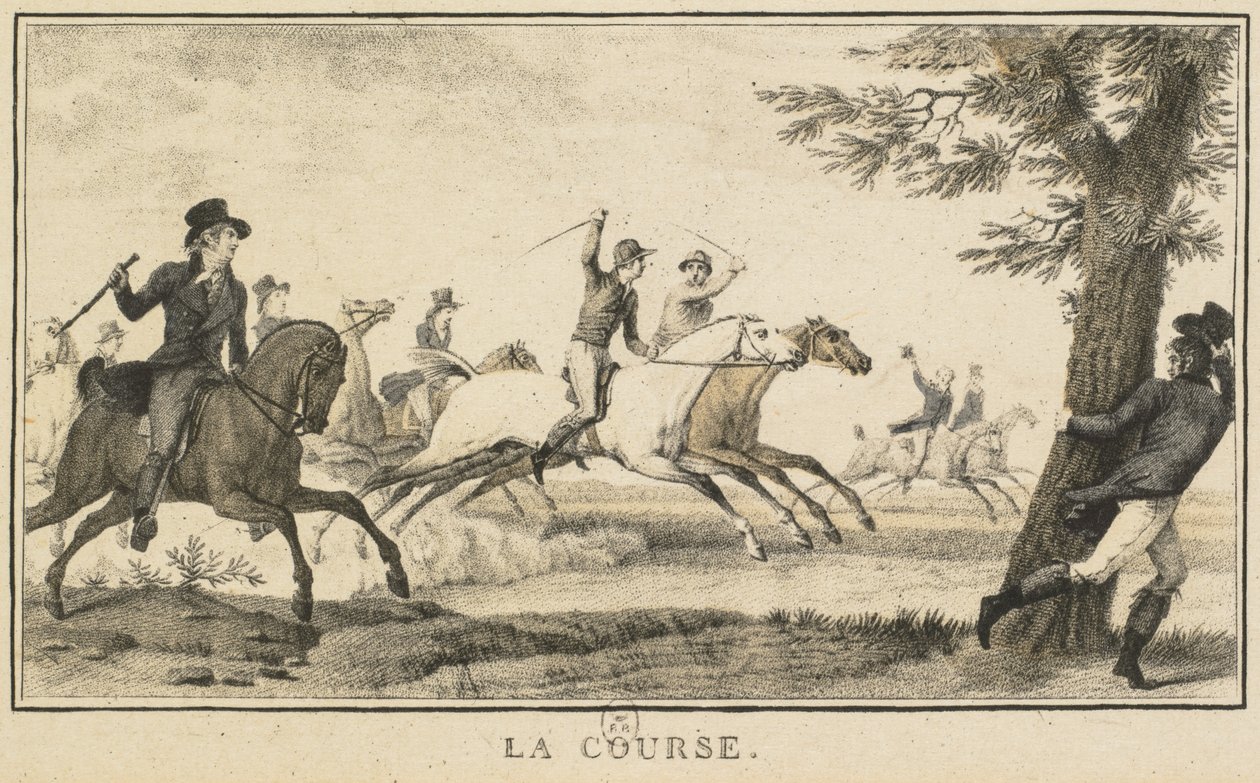 Racing Scenes: Race Scènes Hippiques: La bane. av Carle Vernet