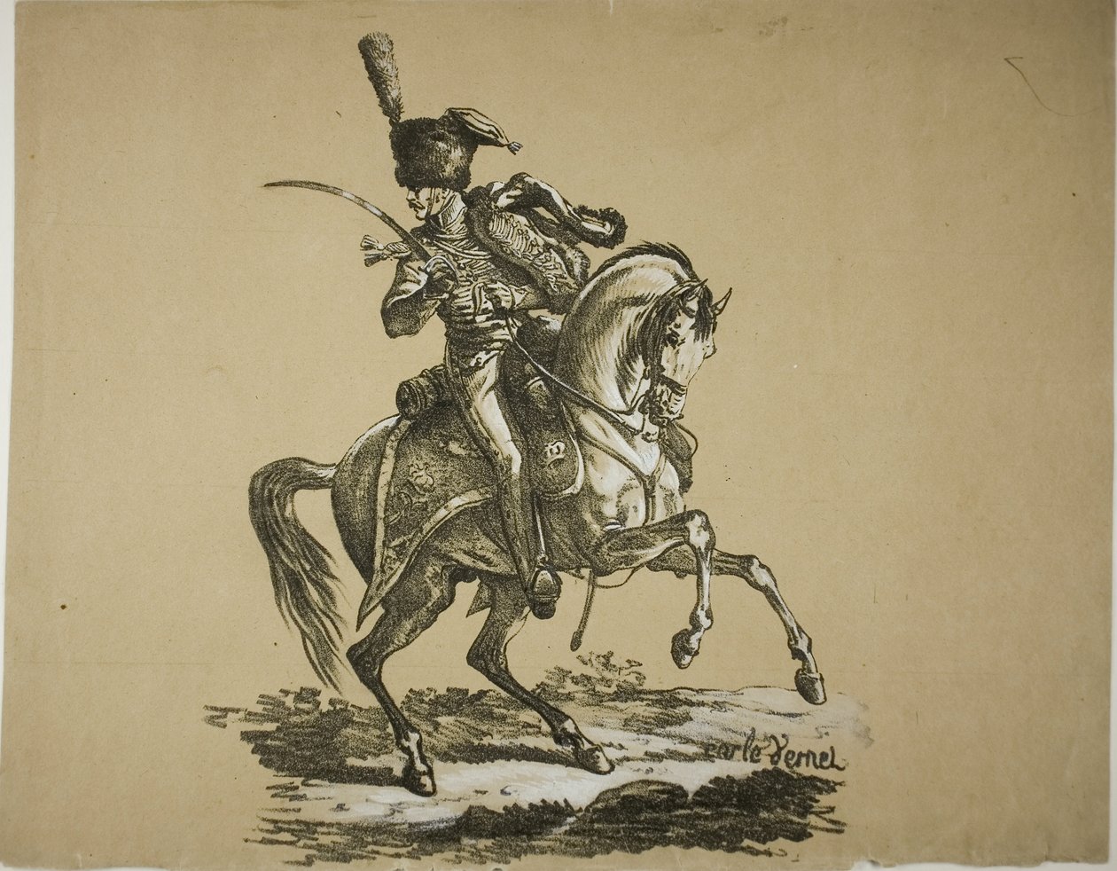 Royal Guard, Mounted Hussard and Horse, nr. 6 av Carle Vernet