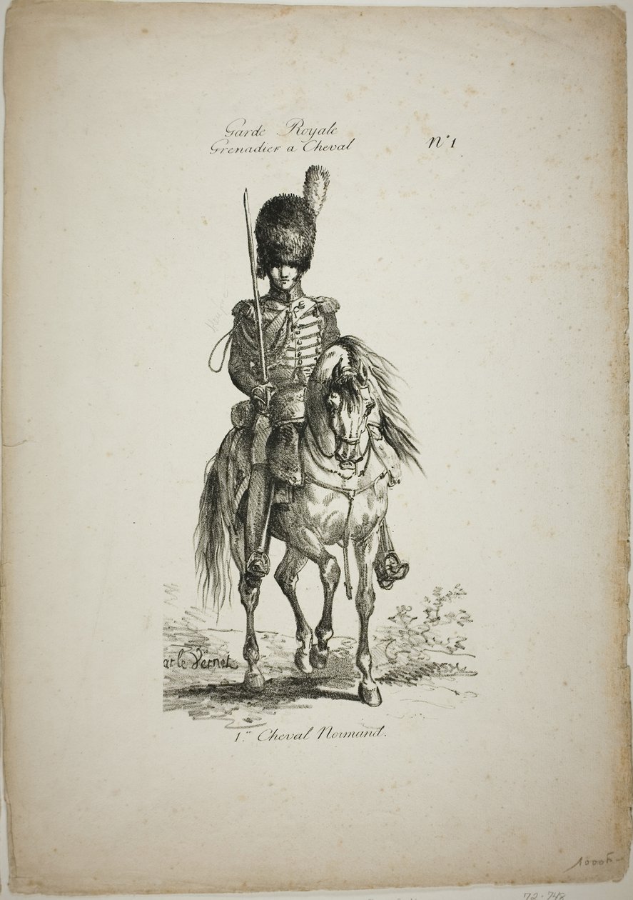 Royal Guard, Norman Mounted Grenadier and Horse, nr. 1 av Carle Vernet