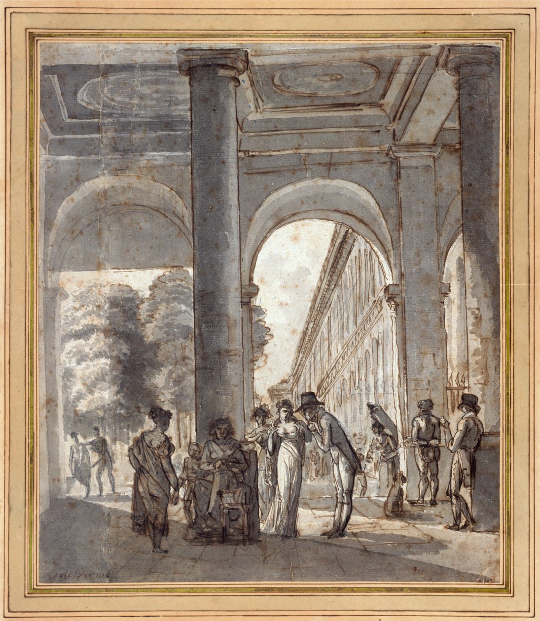 Det kongelige palass i 1810 (blekk på papir) av Carle Vernet