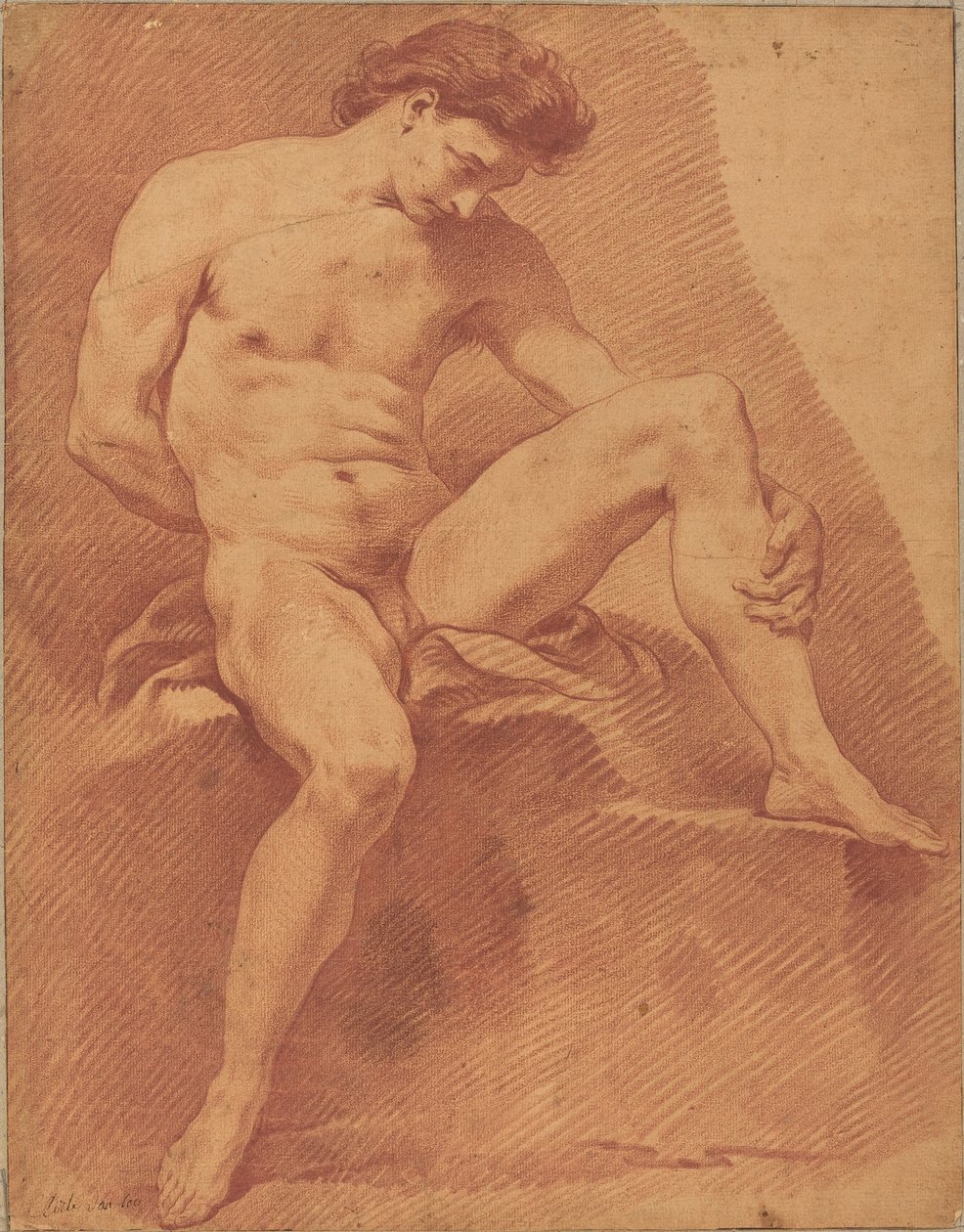 En sittende naken mann av Carle van Loo