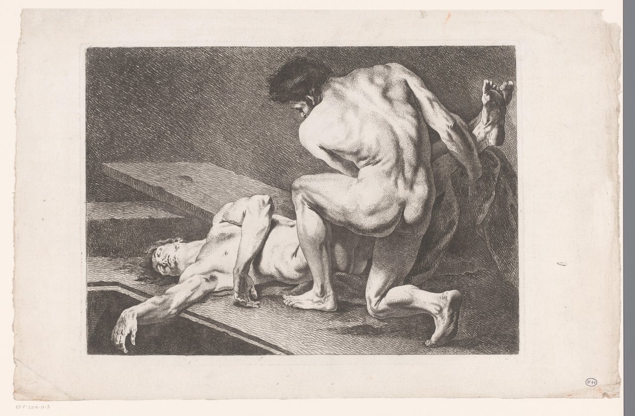 Akademisk studie av to mannlige nakenbilder Seks akademiske studier (serietittel) Six figures academiques (serietittel) av Carle van Loo
