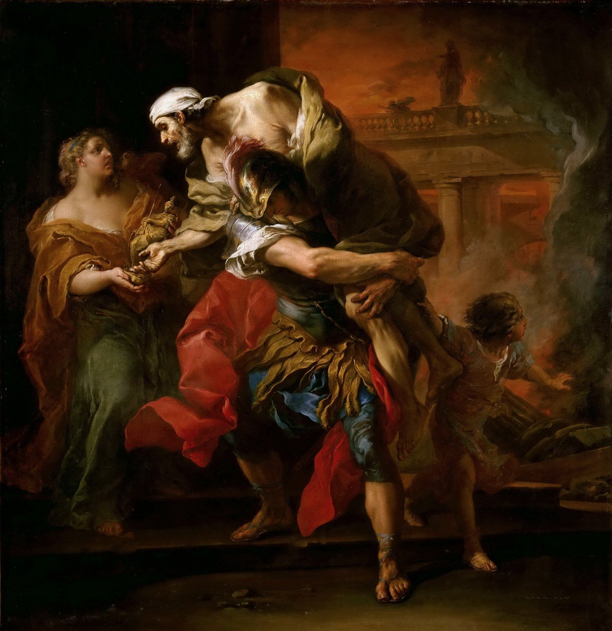 Aeneas bærer anchises av Carle van Loo