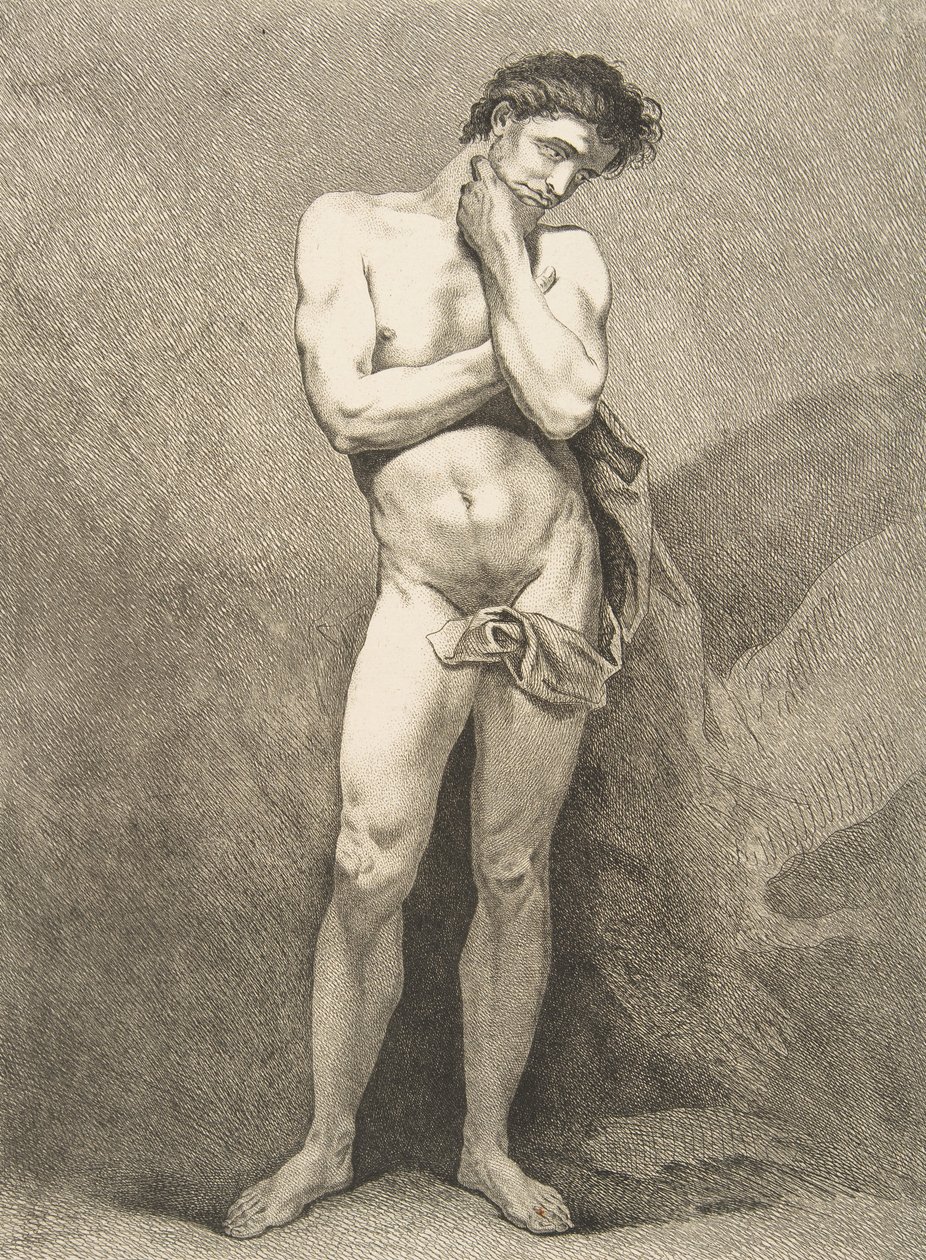 Et akademi: stående mann, 1742-43. av Carle van Loo