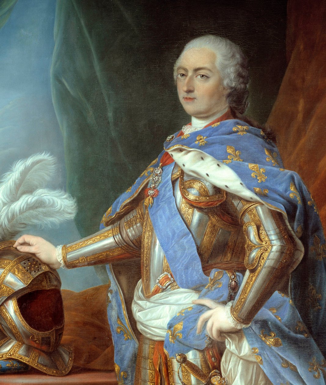 Detalj av "" Full-lengde portrett av Louis XV "" (1710-1774). Maleri av Carle Van Loo (1705-1765) av Carle van Loo