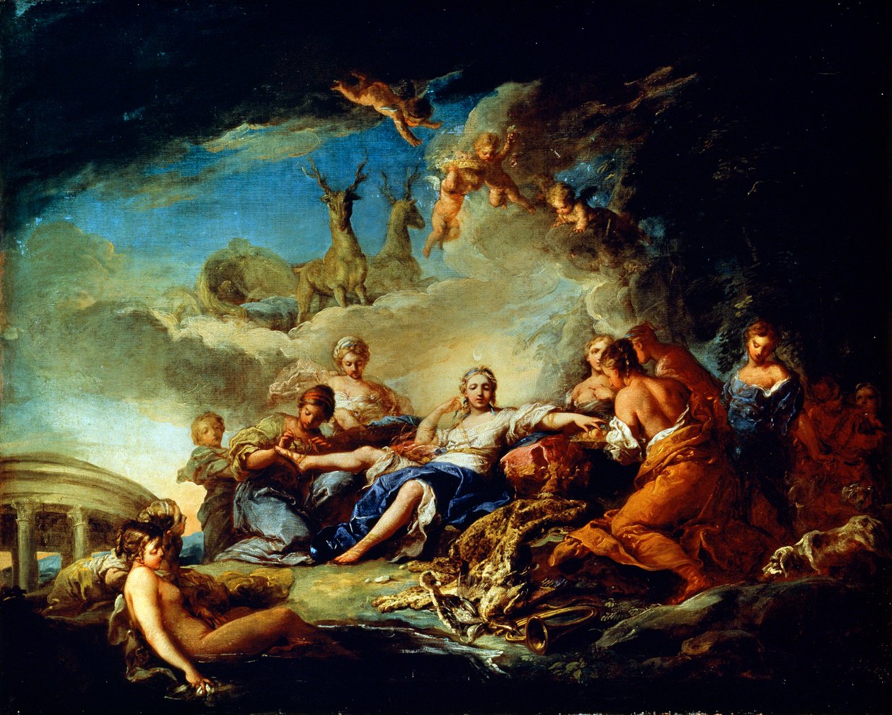 Dianas Rest on the Hunt, 1600-tallet. av Carle van Loo