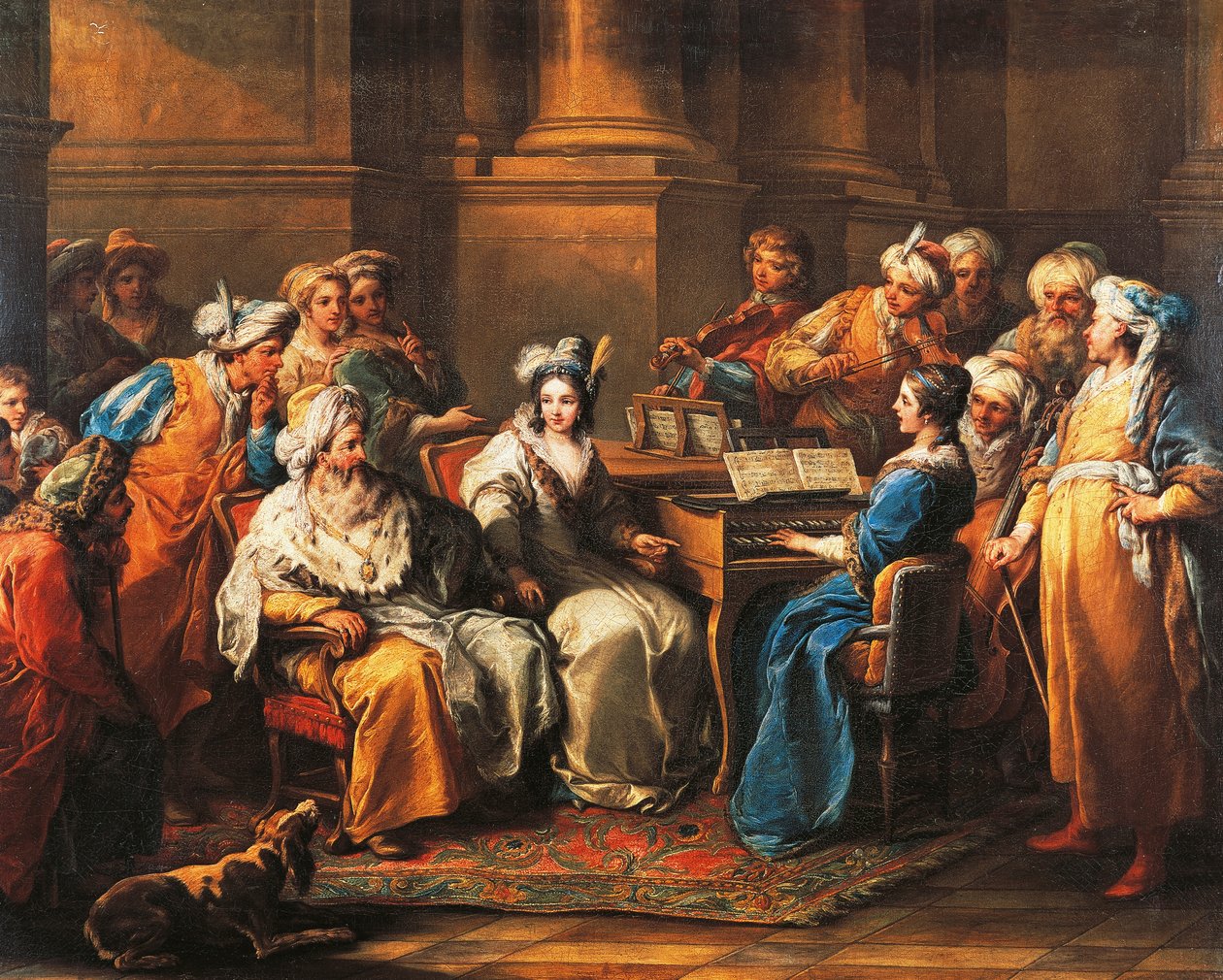 Grand Turk gir konsert til sin elskerinne, av Carle van Loo (1705-1765), olje på lerret, 72,5 x 91 cm, Frankrike av Carle van Loo