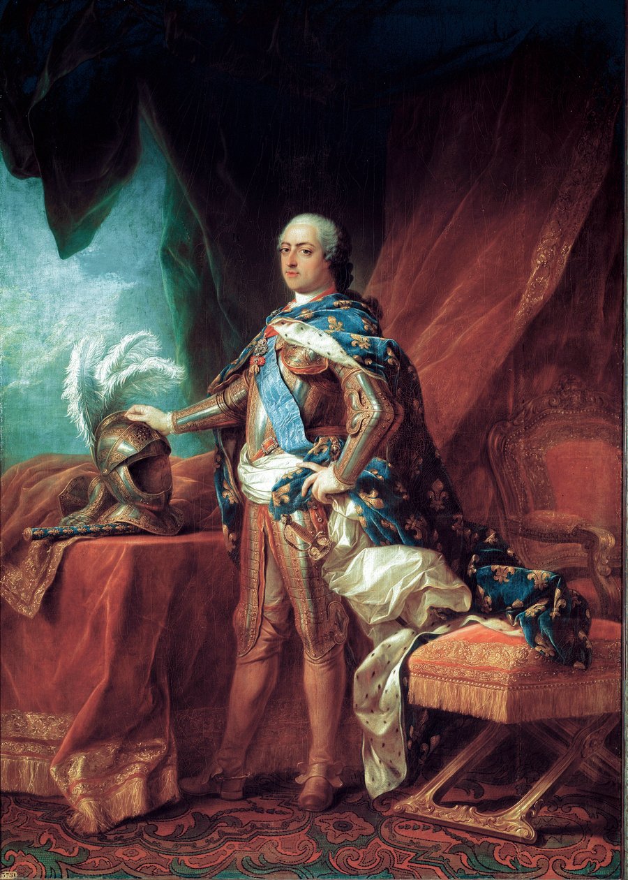 Portrett av kong Louis XV den elskede, konge av Frankrike (olje på lerret av Carle van Loo