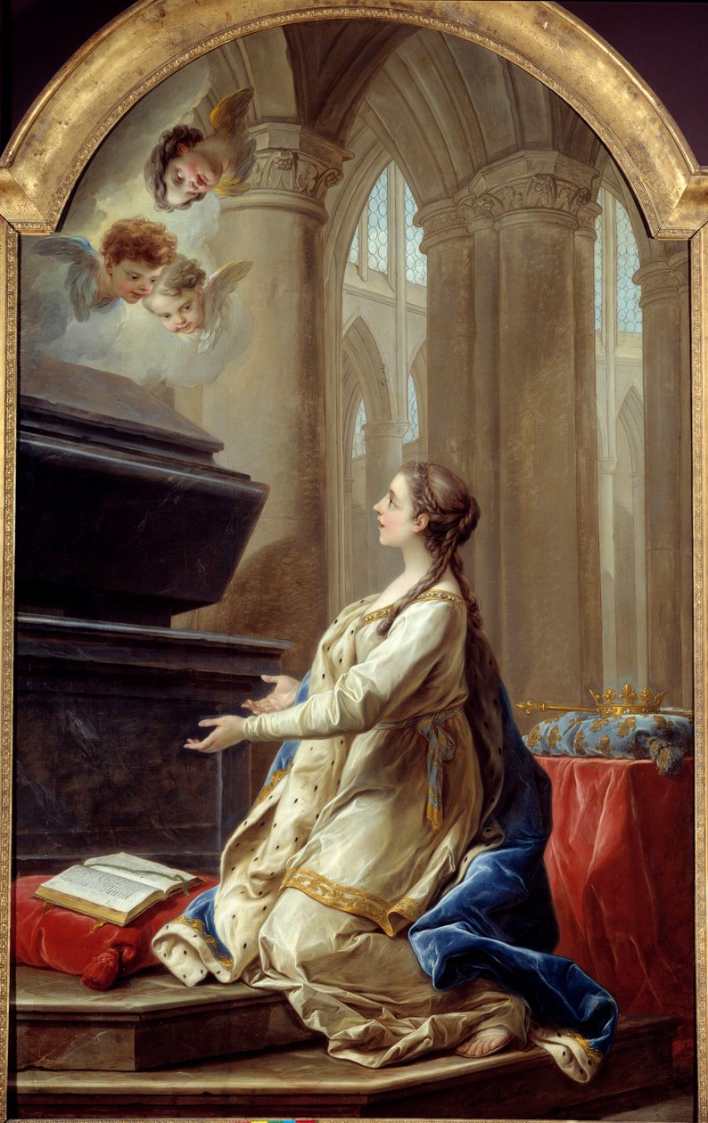 Saint Clothilde i bønn Maleri av Carle Van Loo (1705-1765) Brest fra 1700-tallet, Museum of Fine Arts. av Carle van Loo