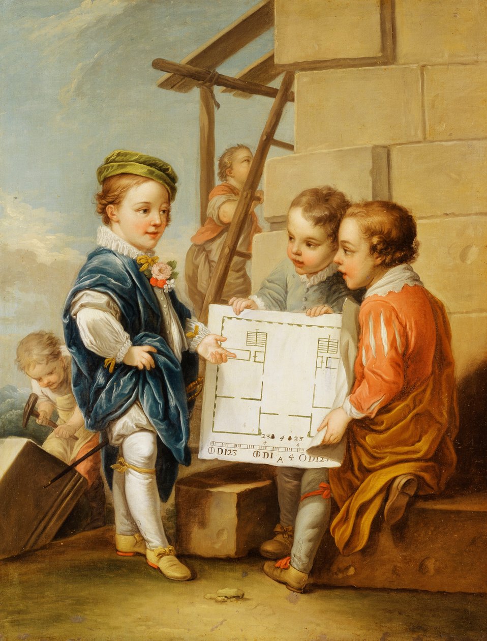 De fire kunstene - arkitektur, av Carle van Loo