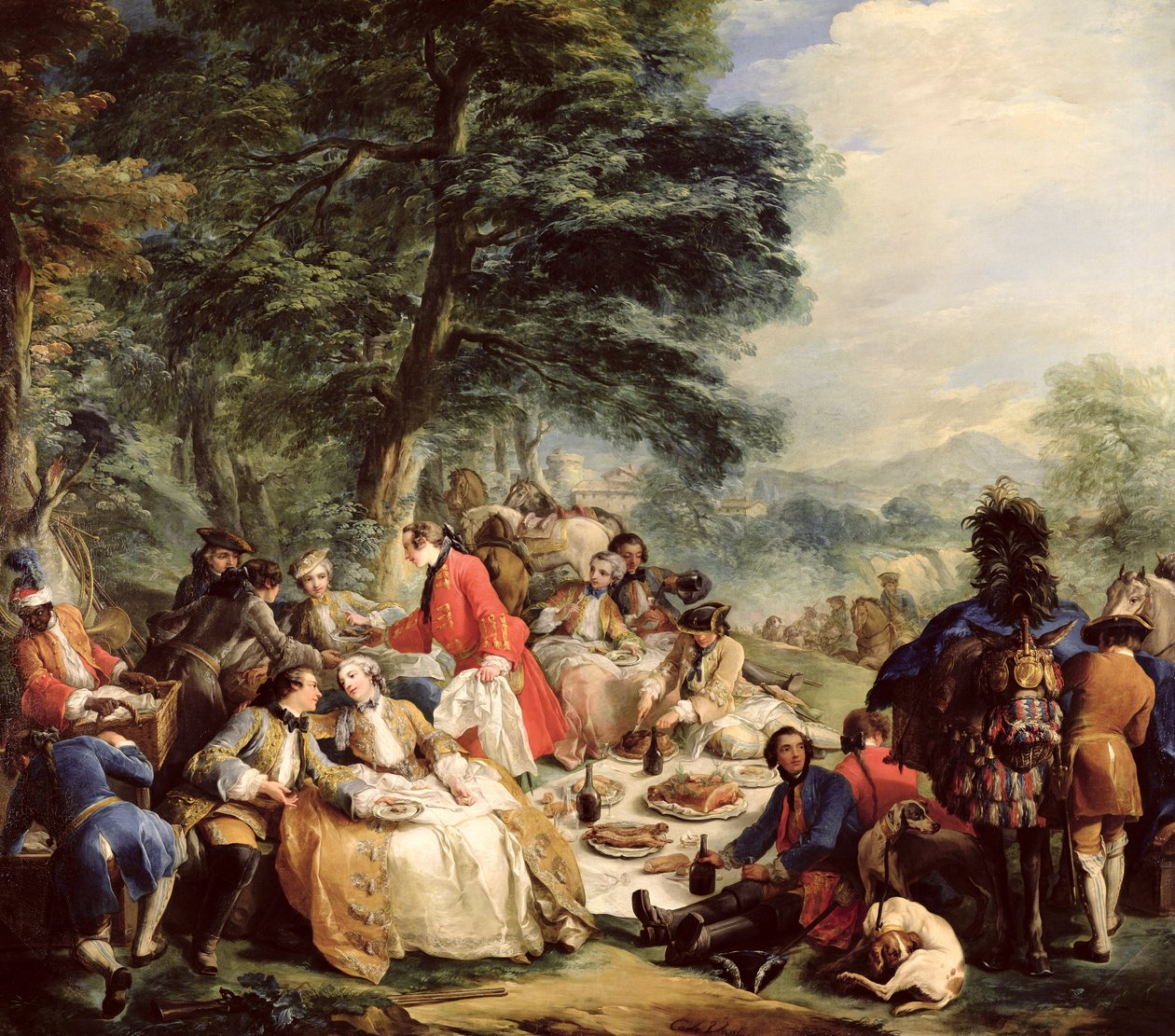 Jaktlunsjen, 1737 av Carle van Loo