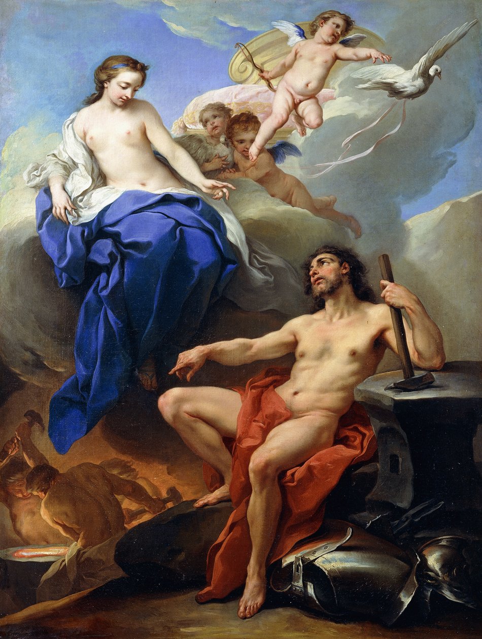 Venus ber Vulcan om å lage våpen til Aeneas, av Carle van Loo