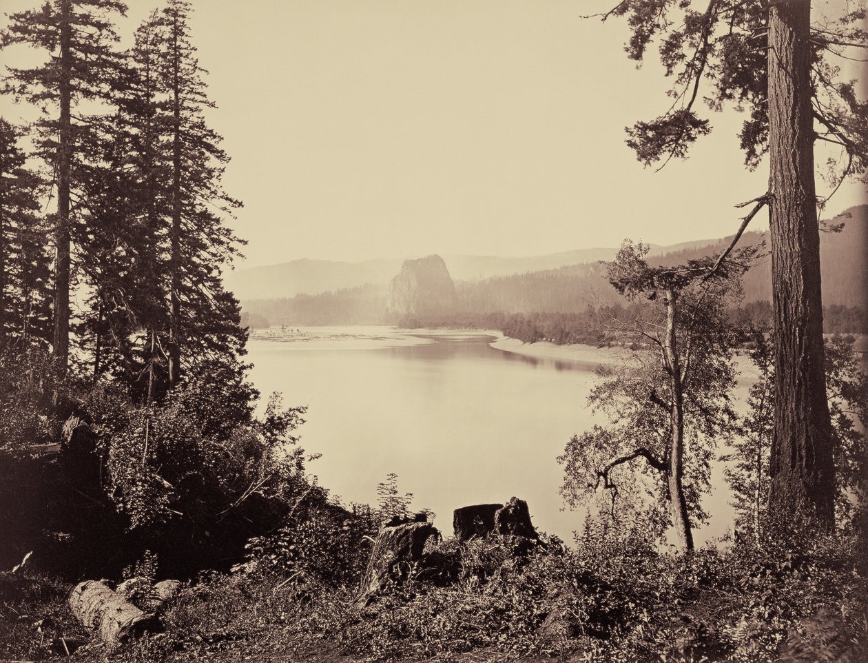 Castle Rock, Columbia River av Carleton E. Watkins