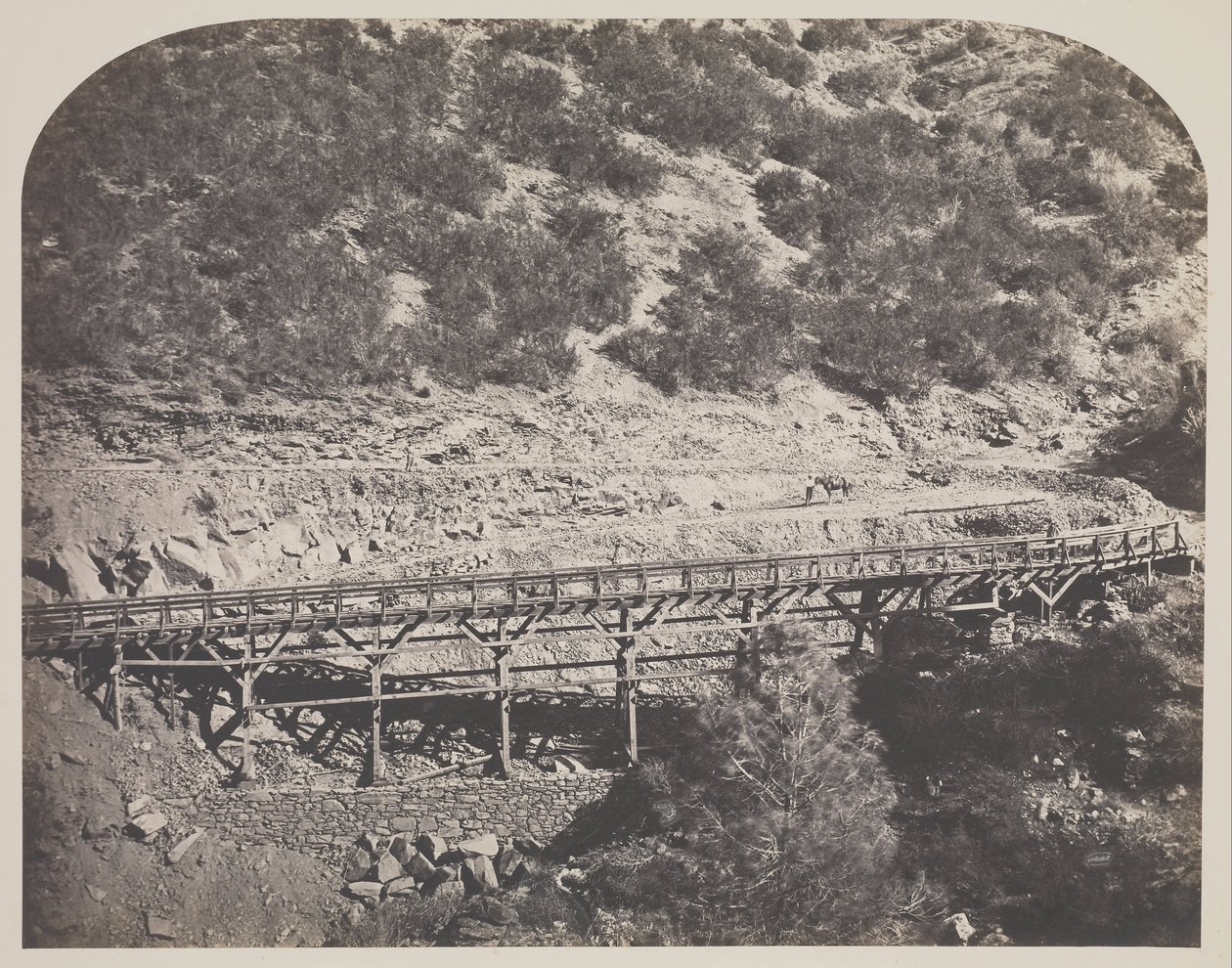 Railroad Bridge, Cape Horn, Mariposa County av Carleton E. Watkins