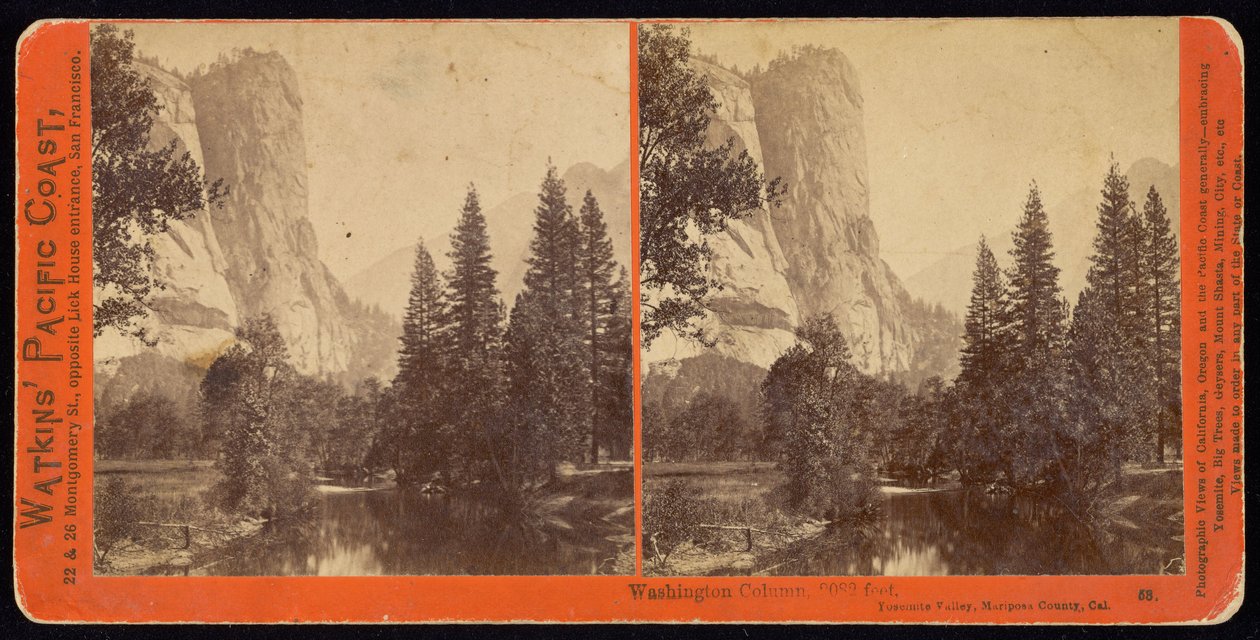 Washington Column, 2082 fot, Yosemite Valley, Mariposa County, Ca. av Carleton E. Watkins