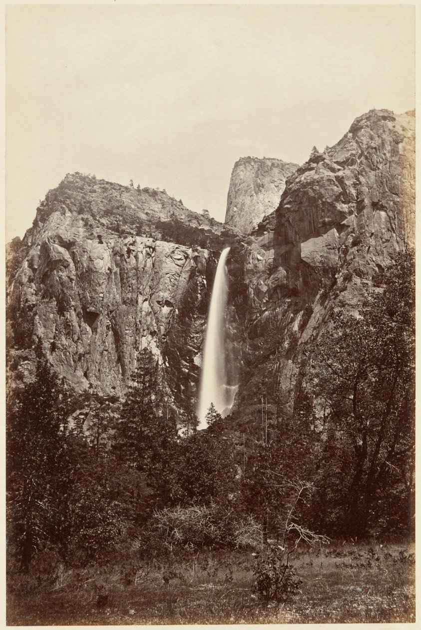 Bridal Veil Fall fra California Fotoalbum av Carleton E. Watkins