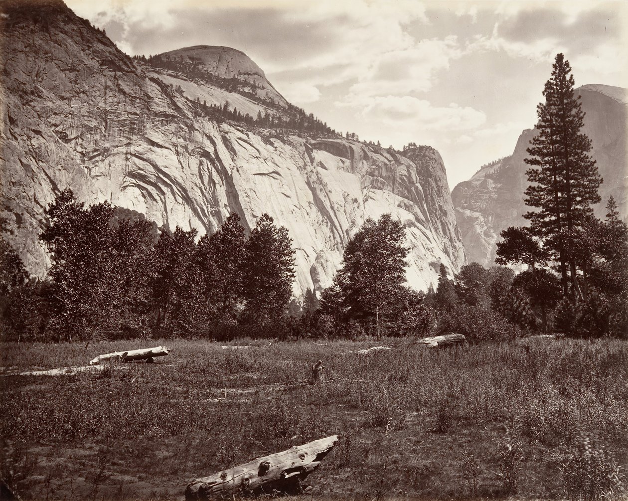North Dome, 3725 fot, Yosemite, ca. 1872, trykt ca. 1876. av Carleton E. Watkins.