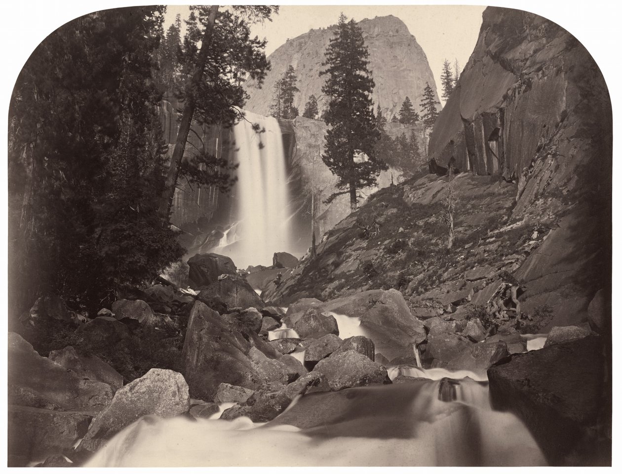 Piwyac, Vernal Fall, 300 fot, Yosemite av Carleton E. Watkins