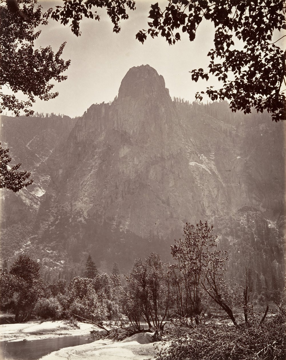 Sentinel Rock, Yosemite, ca. 1872, trykt ca. 1876. av Carleton E. Watkins.