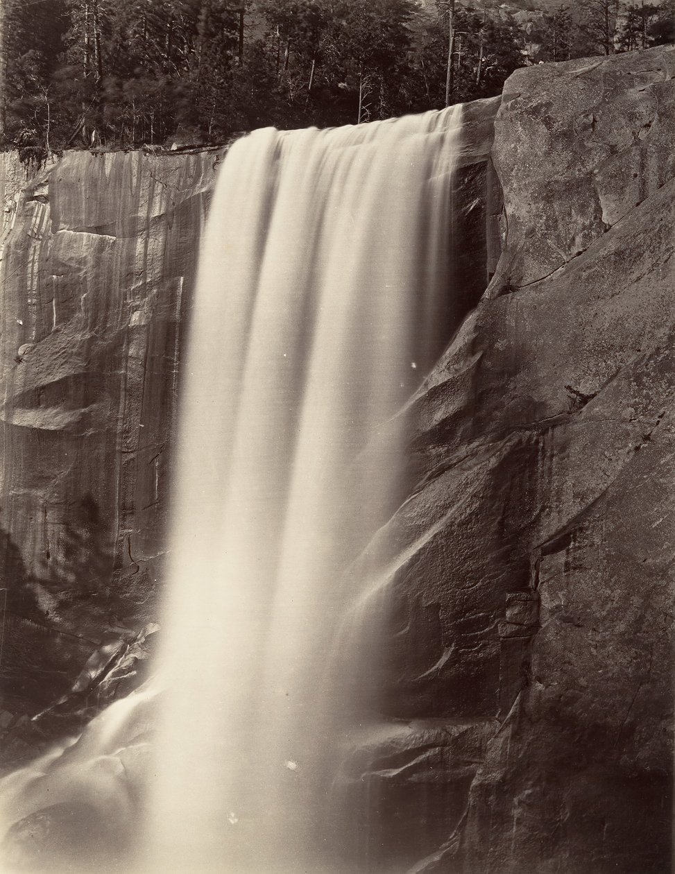 Vernal Falls, 350 fot, Yosemite, ca. 1872, trykt ca. 1876. av Carleton E. Watkins.