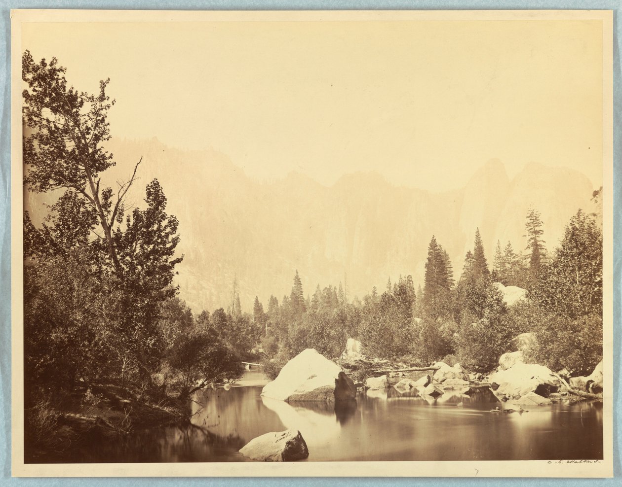 Utsikt over Merced River, Yosemite av Carleton E. Watkins