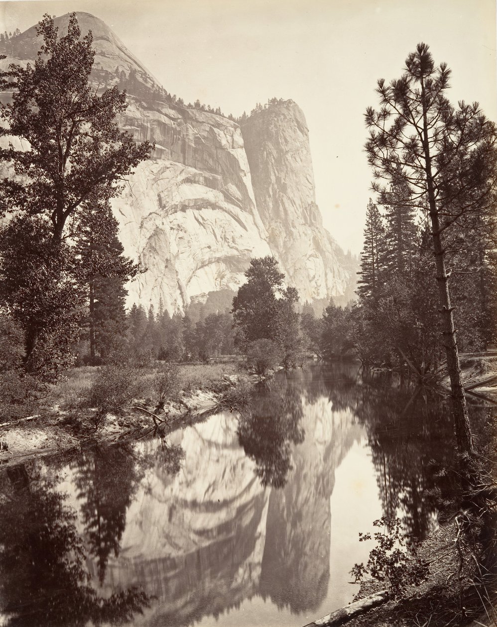 Washington Tower, Yosemite, ca. 1872, trykt ca. 1876. av Carleton E. Watkins.