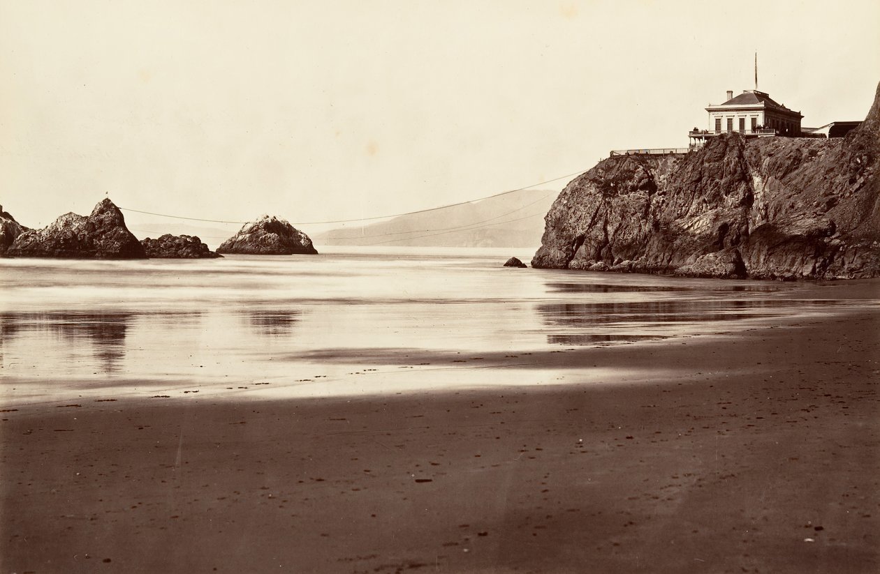 Cliff House and Seal Rock, 1868-69, trykt ca. 1876. av Carleton Emmons Watkins