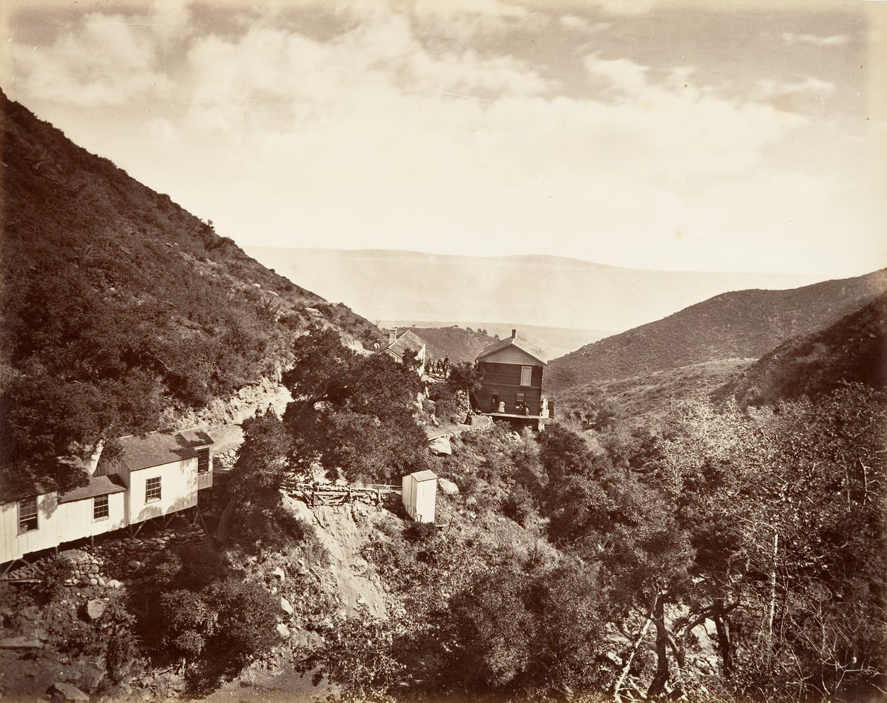 Hot Sulphur Springs, Santa Barbara, 1876, trykt ca. 1876. av Carleton Emmons Watkins