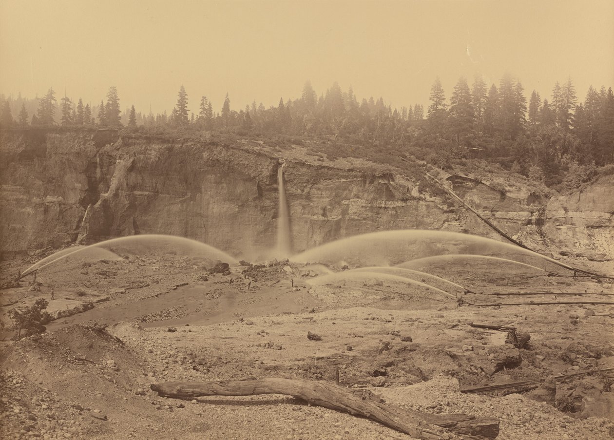 Malakoff Diggins, North Bloomfield, Nevada County, 1871. av Carleton Emmons Watkins