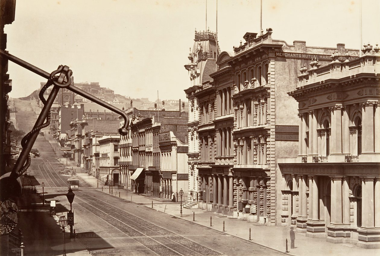 North Side of California Street, 1864, trykt ca. 1876. av Carleton Emmons Watkins