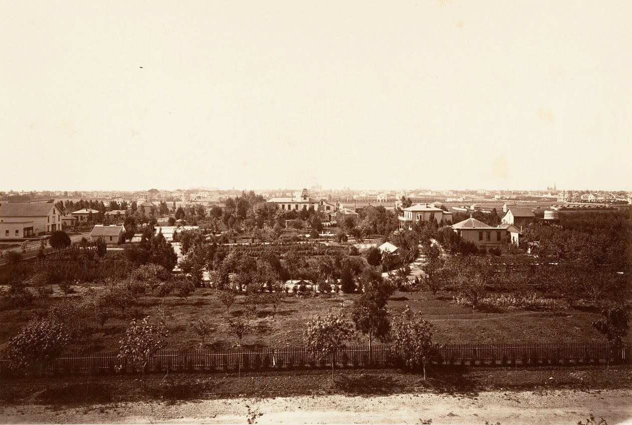 Oakland, fra Military Academy, 1864, trykt ca. 1876. av Carleton Emmons Watkins