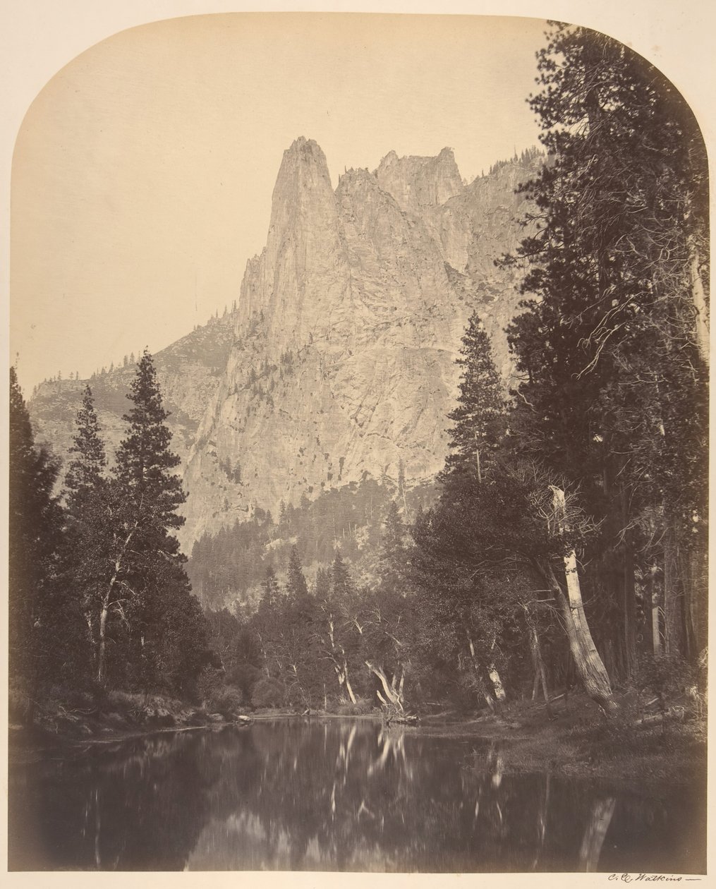 River View, Sentinel, 3270 fot, 1861. av Carleton Emmons Watkins